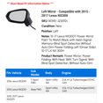 thumbnail image 2 of Left Mirror - Compatible with 2015 - 2017 NX200t 2016, 2 of 2