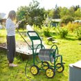 thumbnail image 4 of Gymax Garden Hose Reel Cart 300 FT of 5/8'' Large Capacity Heavy-Duty Metal Hose Cart Green, 4 of 10