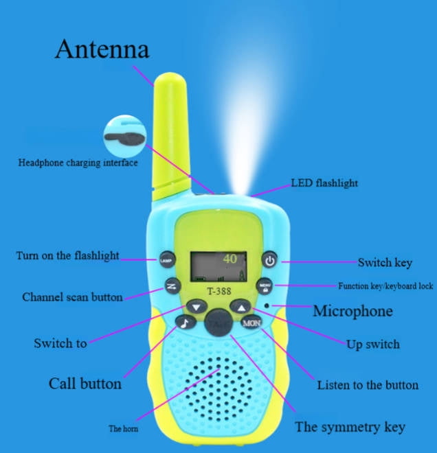 Eclytyku T-388 Kids' Walkie Talkie – 254 Channels, 3KM Range