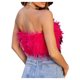 thumbnail image 4 of VISgogo Tops de tubo para mujer, decoración peluda de color sólido para adultos sin mangas con hombros descubiertos y espalda descubierta, tops cortos ajustados VISgogo moda, 4 of 9