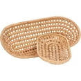 thumbnail image 5 of Small Rattan Bread Basket, Handwoven Narrow Baskets for Storing Flatware, Baguettes, Snack, Fruits at Home or Party (Oval), 5 of 9