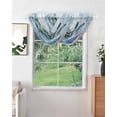 thumbnail image 2 of Waterfall Valances for Windows, Ocean Turtle Kitchen Sheer Valance Curtains, Blue Coral Coastal Starfish Nautical Shell Rod Pocket Elegant Swag Valances for Living Room Bedroom, 47.2"x38.5", 2 Panel, 2 of 8