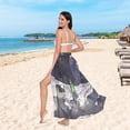 thumbnail image 6 of FORMRS Womens Long Sarong Beach Wrap Semi-Sheer Bikini Skirt Bathing Swimsuit Cover Up, Space Earth, 6 of 7