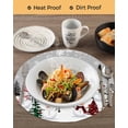 thumbnail image 3 of 13 Inch Round Placemats Set of 4, Grey Christmas Non Slip Heat Insulation PP Table Mats, Snowman Xmas Tree Winter Snowflake Washable Place Mats for Kitchen Dining Party Table Decor, 3 of 7