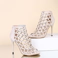 thumbnail image 5 of Abtuhar Womens High Heels Shoes Solid Color Open Toe Back Zip Thin Heel, 5 of 5