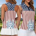 thumbnail image 4 of Aplkyhs American Patriotic Star Matching Golf Shirts for Couple Racerback Design Golf Tennis Tank Top Soft and Comfortable 4-Way Stretch for Golf Tennis Hiking Running Gym, 4 of 6