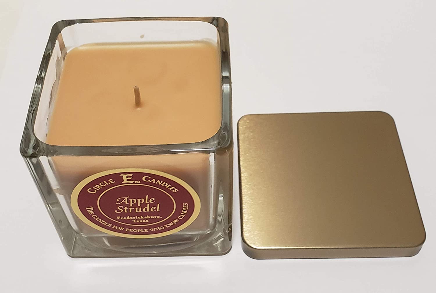 Circle E Candles, Apple Strudel Scent, Small Size Jar Candle, 8oz, 1