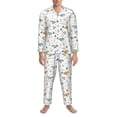 thumbnail image 3 of Naloa Sea Creatures Men’s Pajamas Set - Long Sleeve Button Down Sleep Shirt and Pajama Bottoms Sleepwear Set-X-Large, 3 of 7