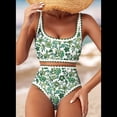 thumbnail image 4 of Conjuntos de Bikini para Mujer con Estampado Floral, Trajes de Baño de Dos Piezas con Escote Redondo y Cintura Alta. Flores M, 4 of 9