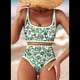 thumbnail image 4 of Conjuntos de Bikini para Mujer con Estampado Floral, Trajes de Baño de Dos Piezas con Escote Redondo y Cintura Alta. Flores L, 4 of 9