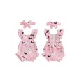 thumbnail image 2 of Cjfdfy Newborn Baby Girl Halloween Outfit Ghost Bat Print Ruffle Flying Sleeveless Sleeve Romper And Bow Headband Infant Cute My First Halloween Clothes 0-18 Months, 2 of 9