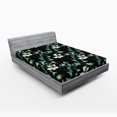 thumbnail image 2 of Ambesonne Botanical Fitted Sheet, Blooming Wild Art Flowers, Queen Size, Slate Blue Green and Black, 2 of 5
