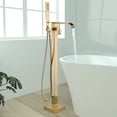 thumbnail image 2 of YASINU Single-Handle Deck Mount 360 Rotation Roman Tub Faucet With Hand Shower In Brushed Gold 2 of 11