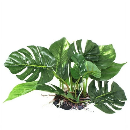 YIEMEEN Aquarium Aquatic Plants Decorations Plastic Green Artificial Water Plants Ornaments 7 Inch High Fish for Tank Decor