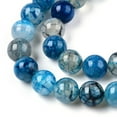 thumbnail image 3 of Dyed Natural Dragon Veins Agate Beads Strands Round Steel Blue 8~8.5mm Hole: 1mm 47pcs/strand 15.5 inch, 3 of 3