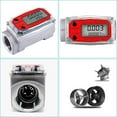 thumbnail image 3 of 2X Medidor de Flujo de Turbina Digital de 1 Pulgada Pantalla LCD Digital con Medidor de Flujo de Combustible de Contador NPT para Medir El Aceite del Motor, 3 of 5