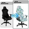 thumbnail image 5 of Xixirimido Sea Turtle Starfish Blue Print Gaming Chair Cover with Armrest Covers 3D Printed Stretch Removable Racing Computer Chair Slipcover Set Washable 4 Pieces, 5 of 8