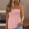 thumbnail image 4 of Spring Tops For Women, Tube Sexy Off Shoulder Sleeveless T-Shirt Workout Tank Tops Woman Long Sleeve Crop Tops Women Denim Shirt White Button Down High Neck Tank Tops Shirt (XXL, Pink) Unbranded, 4 of 5