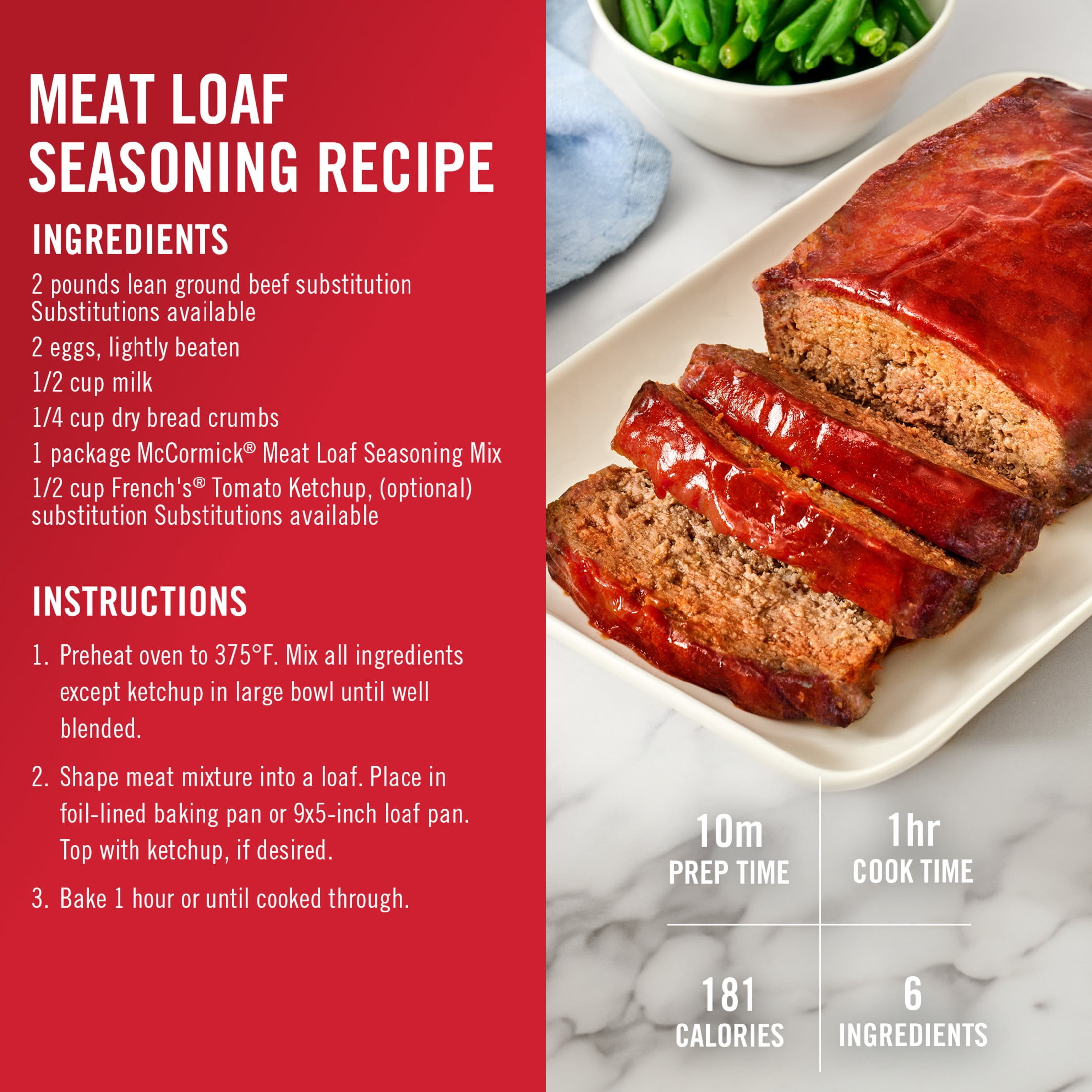 (2 pack) McCormick Meat Loaf Seasoning Mix, 1.5 oz Packet
