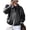 Black, variant on Women's Faux Leather Oversized Motorcycle Jackets Fall Zip Up Jacket, Collared Neck, Button Cuff, Relaxed Fit, Long Sleeve, Casual Outerwear, Winter Coats, Fashion Clothing