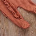 thumbnail image 5 of Musuos Newborn Baby Boy Girls One-piece Footed Pajamas Solid Color Long Sleeve Round Neck Ruffle Nightclothes, 5 of 5