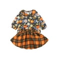 thumbnail image 6 of Seyurigaoka Kids Halloween Outfit Pumpkin Long Sleeves Tops + Plaid Skirt, 6 of 9