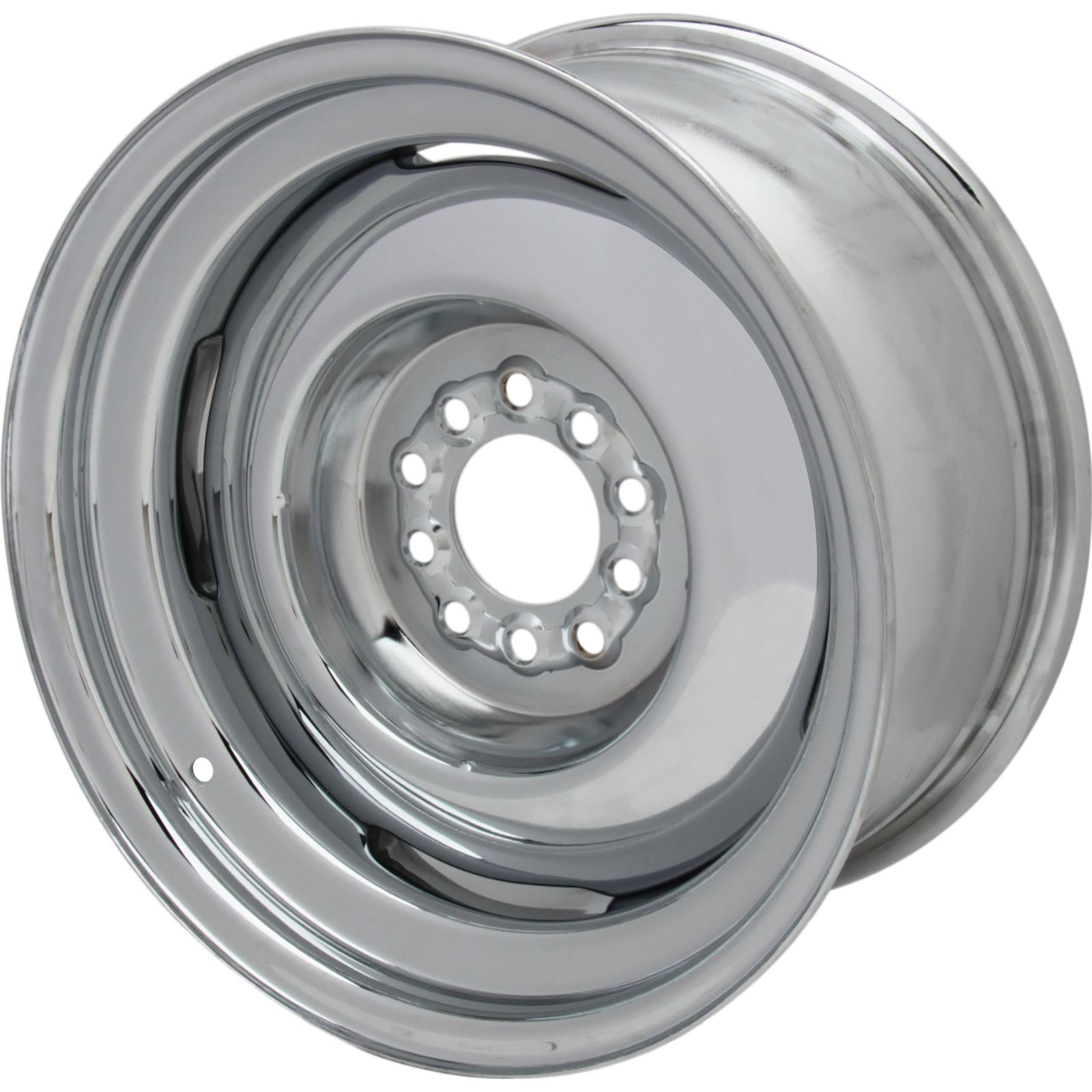 Speedway Vintage 16x8 Chrome Steel Wheel, 5 on 4.5/4.75, 4.25 Inch BS