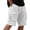 White, variant on Men's Waffle Knit Cargo Shorts with Drawstring Elastic Waist and Multiple Pockets, Solid Color Casual Summer Bottoms, Loose Fit Workwear Pants for Outdoor Activities