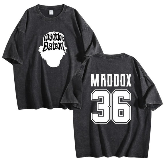 Maddox Batson 36 Washed Cotton Tee Women Men Crewneck Short Sleeve T-shirt Casual Fashion Clothes