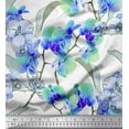 thumbnail image 1 of Soimoi Crepe Silk Fabric Leaves & Orchids Flower Fabric Prints by Yard 42 Inch Wide, 1 of 1