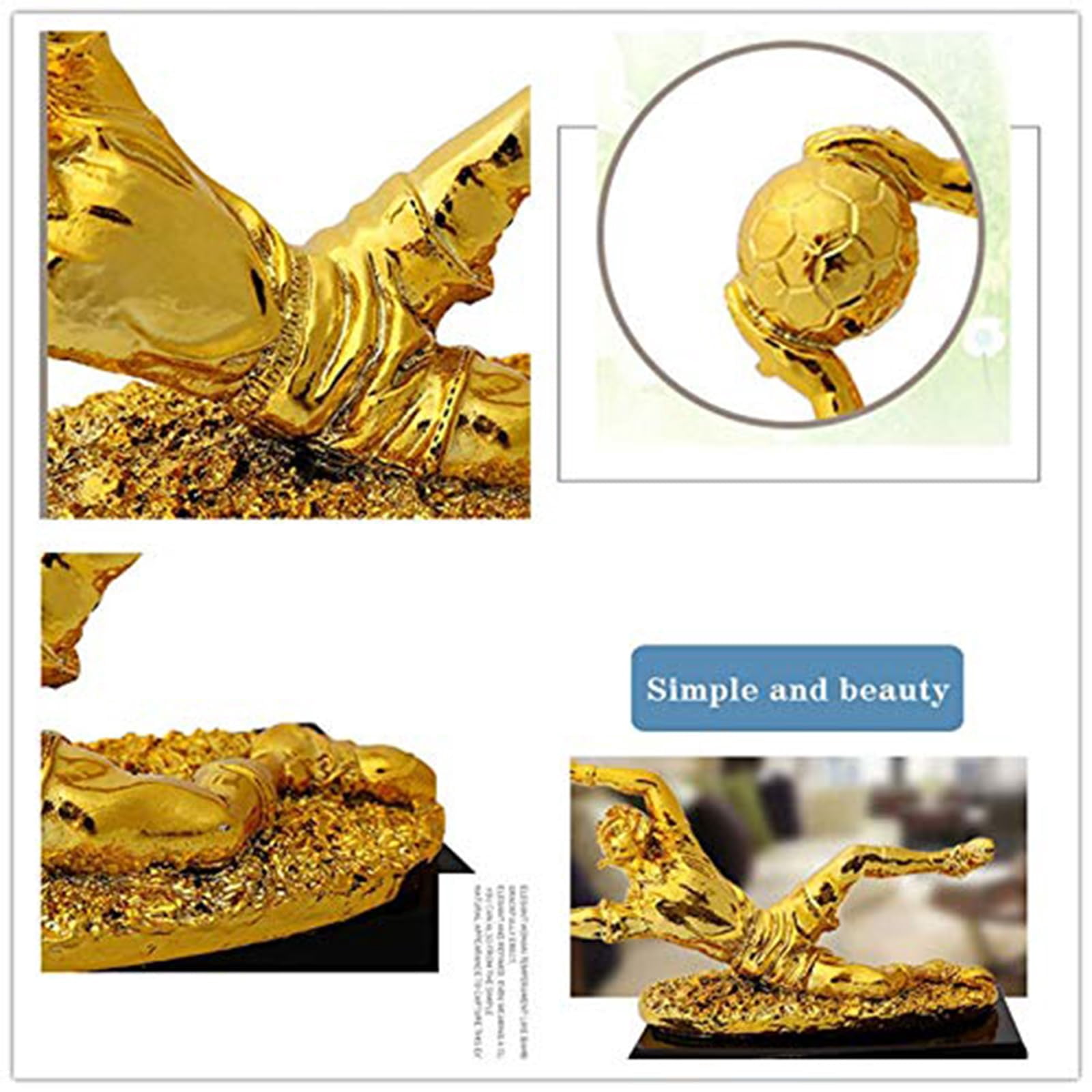 Europe Golden Football Goalkeeper Award Trophy Soccer Match Commemorative Resin Crafts Souvenir Homedecor Ornaments