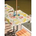 thumbnail image 2 of Outdoor Tablecloth with Umbrella Hole for Patio/Picnic/Party/Camping, Summer Fruit Waterproof Table Cloth Square Cover Washable, Spring Botanical Lemon Peach Rustic (60"x 60"), 2 of 8