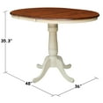 thumbnail image 5 of 36" Round Counter Height Table with 12" Leaf in Antiqued Almond/Espresso, 5 of 8