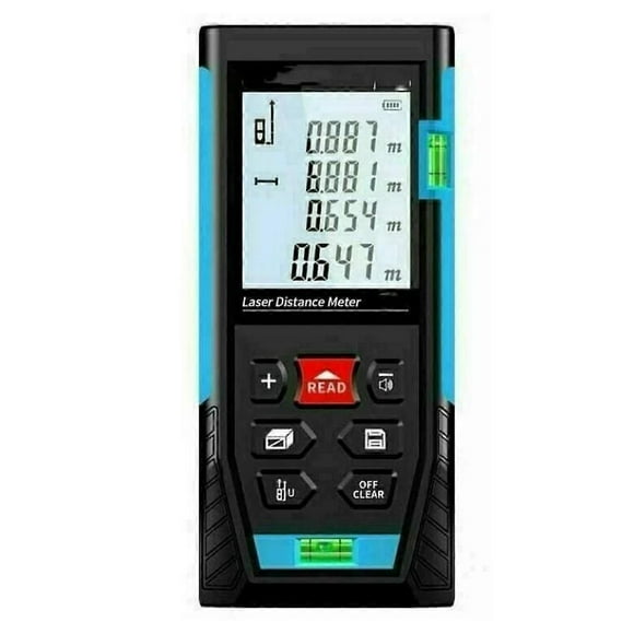 50m Laser Distance Meter, Laser Meter, Calculates Surface Volume Distance, Pythagoras Function, Store 99 Data, Mute Function, IP54