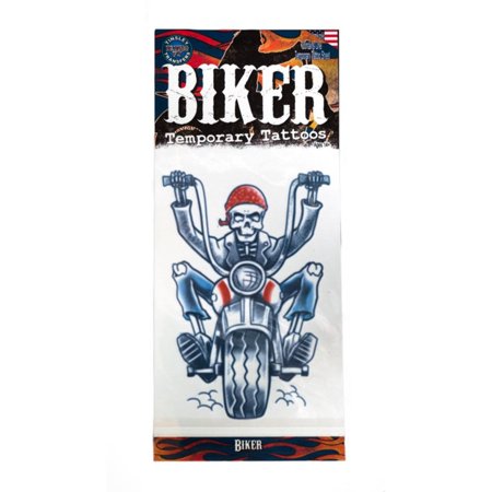 INDIANA TICKET CO. Loftus International Tinsley Transfers Skeleton Biker Temporary Tattoo FX Novelty Item