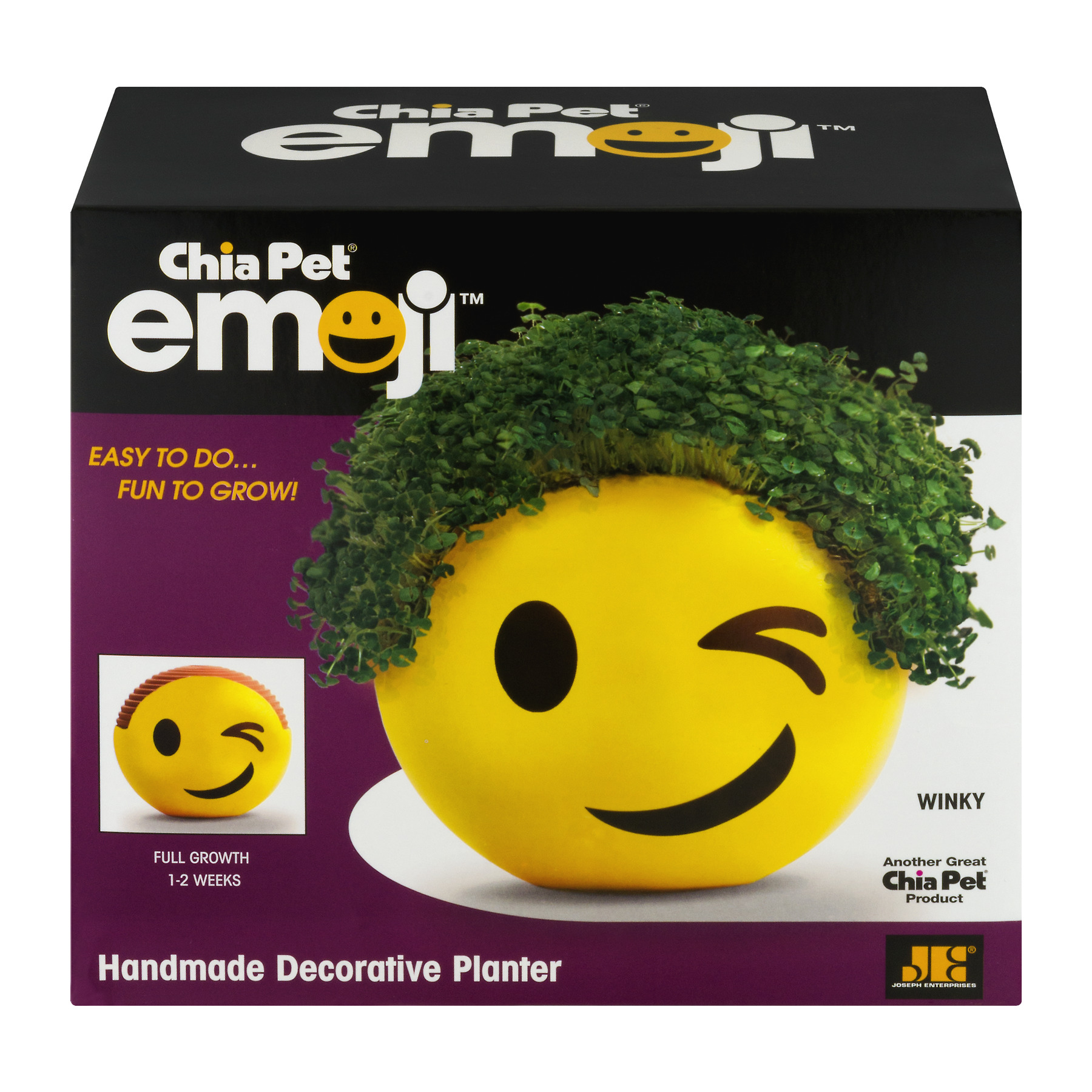 Chia Pet Winky Emoji - Decorative Pot Easy to Do Fun to Grow Chia Seeds - image 3 of 9
