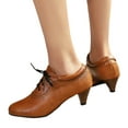 thumbnail image 7 of Vintage Heels For Women Stacked Heel Witch Shoes Lace Up Work Shoe, 7 of 7