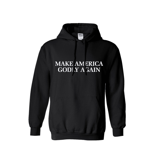 Christain Make America Godly Again Adult Hooded Sweatshirt-Black-small