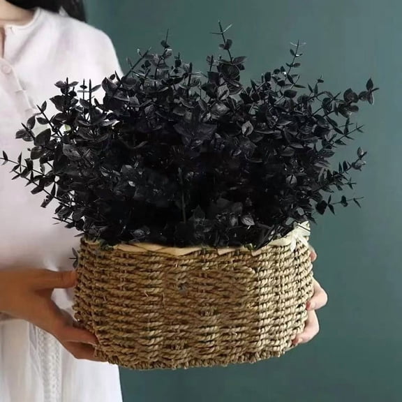 YIKA Halloween Decoration Fake Flowers Halloween Christmas Violet Flowers Black Leaves Home Decor F3Halloween Yard Decor
