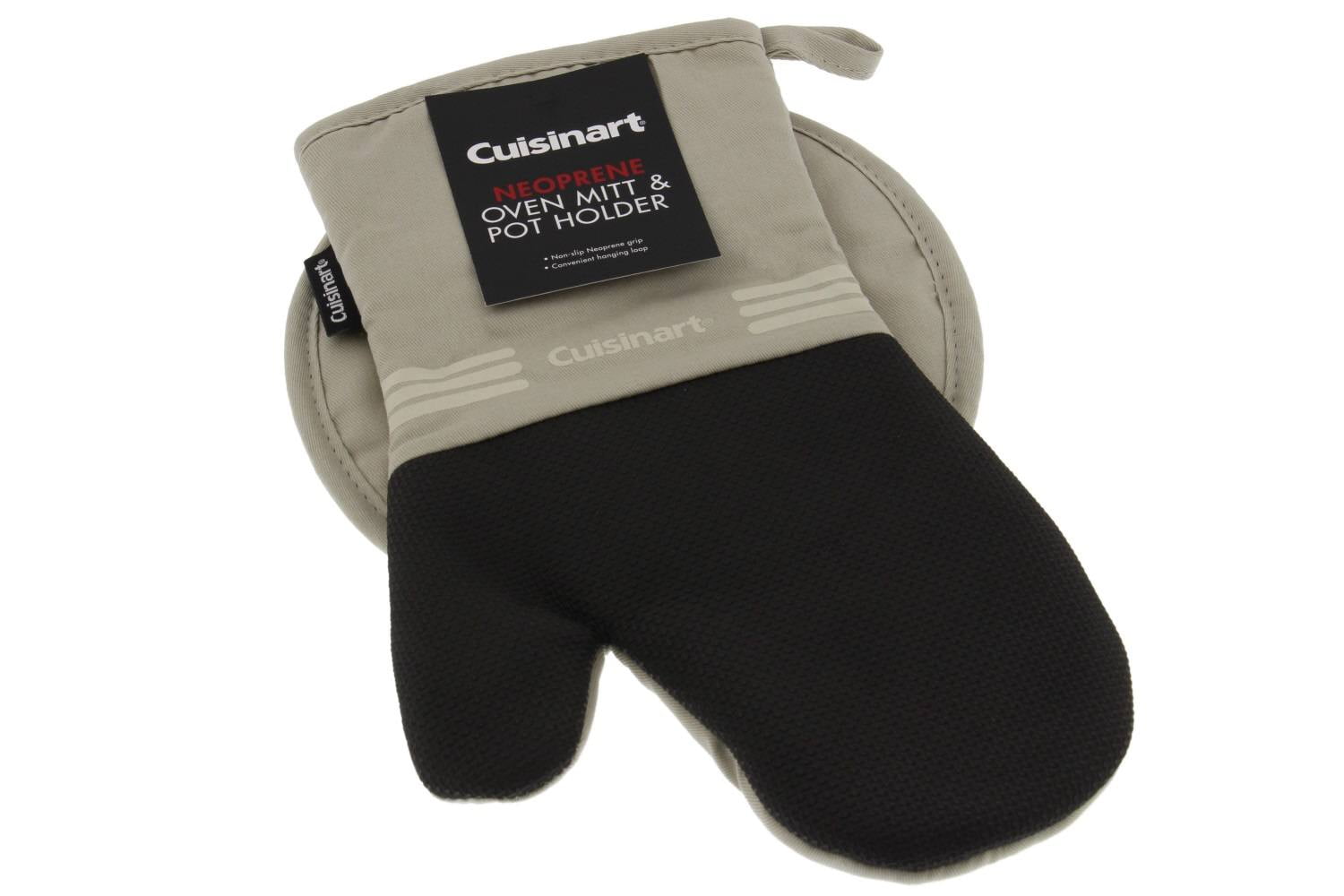 Heat Resistant Cuisinart Oven Mitt & Potholder Set w/Neoprene for Easy