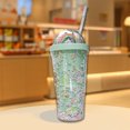 thumbnail image 6 of XYRSRUW Colorful Straw Cup, Vibrant Sippy Cup for Kids, Youthful Water Bottle for Summer, Stylish Hydration Mug with Insulation(Mint Green), 6 of 7