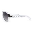 thumbnail image 3 of Iconic Rock and Roll Flashy Metallic Finish Plastic Racer Sunglasses Silver - Smoke, 3 of 4