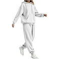 thumbnail image 5 of Zip Up Sweatsuits Sets for Women Soft Fleece Long Sleeve Hoodie Sweatshirt and Jogger Sweatpants Fall 2 Piece Outfit Sets, 5 of 9