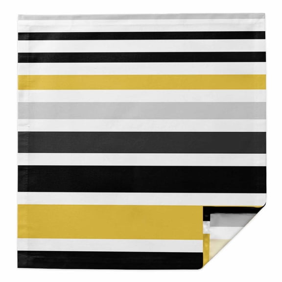 Cloth Napkins 1 Piece - 20x20 Inches, Yellow Black Stripe Washable Reusable Table Napkins, Modern Abstract Art Coarse Striped Soft & Absortbent Dining Napkin for Party Wedding Hotel Restaurant