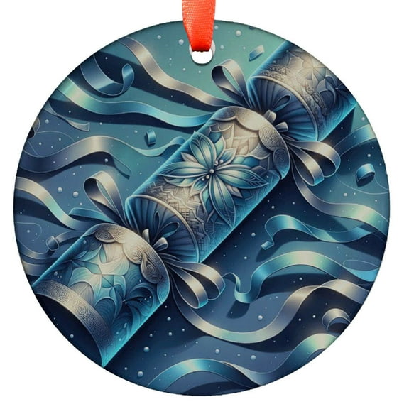 Festive Christmas Ornament, Unique Holiday Decoration, Blue and Silver Ornament, Stylish Festive Decor, Holiday Party Favor, Holiday Keepsake, Xmas Tree Hanging Decoration, Seasona