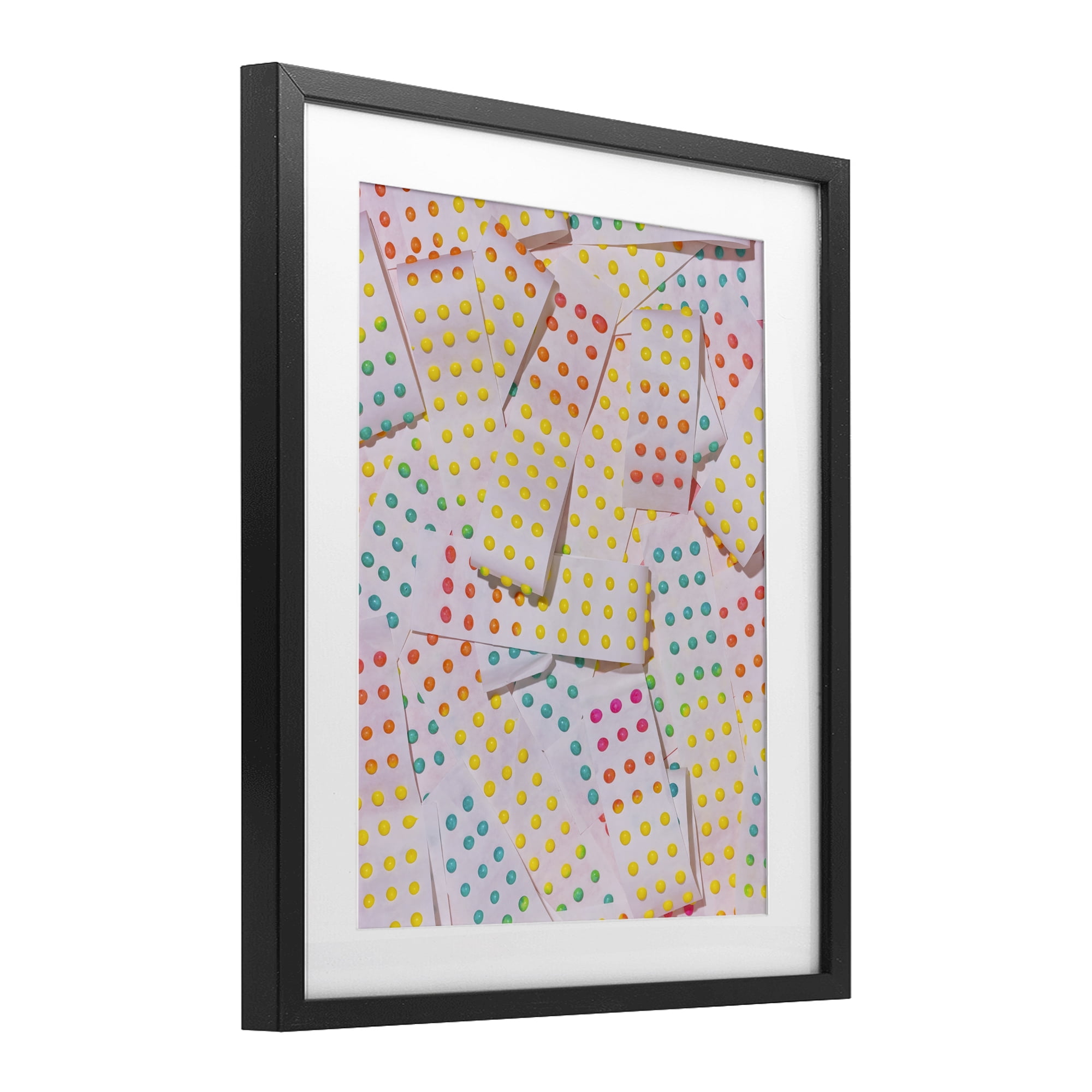 Stupell Industries Retro Color Candy Dots Black Framed Print Under Glass, design by LISH Creative