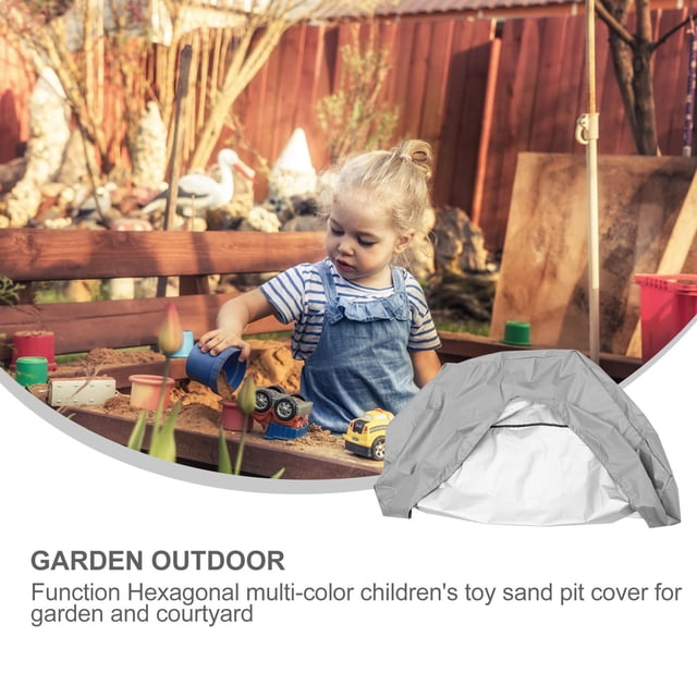 Minkissy 1Pcs Small Hexagon Sandbox Cover Grey Waterproof Dust-proof Sandbox Cover Tool