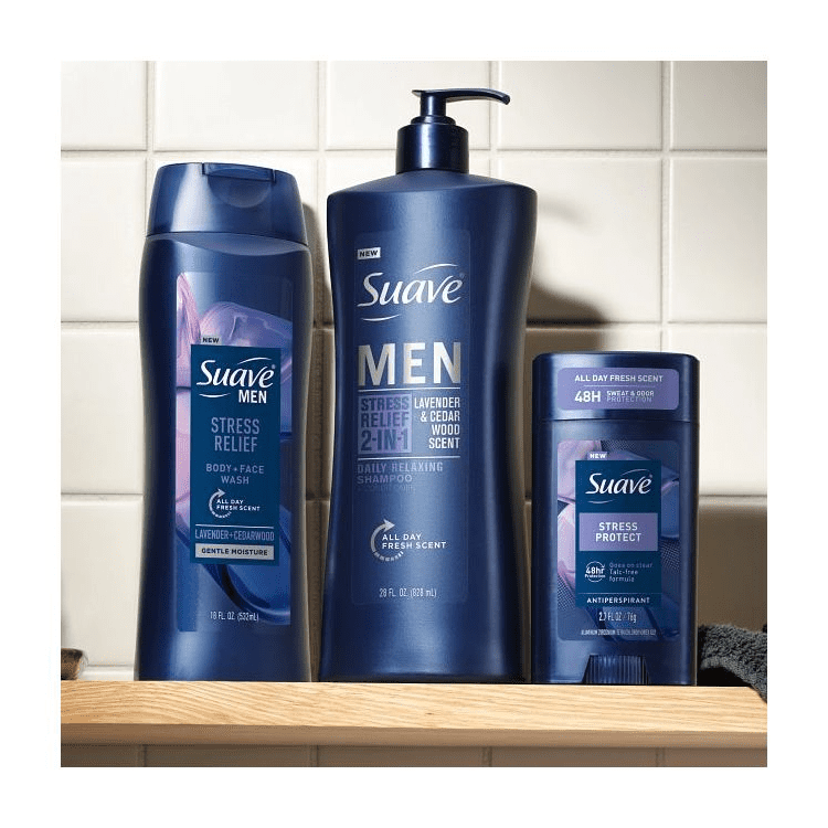 (3 pack) Suave Men Charcoal 3-in-1 Shampoo Conditioner & Body Wash, Charcoal & Ginger, 12.6 oz