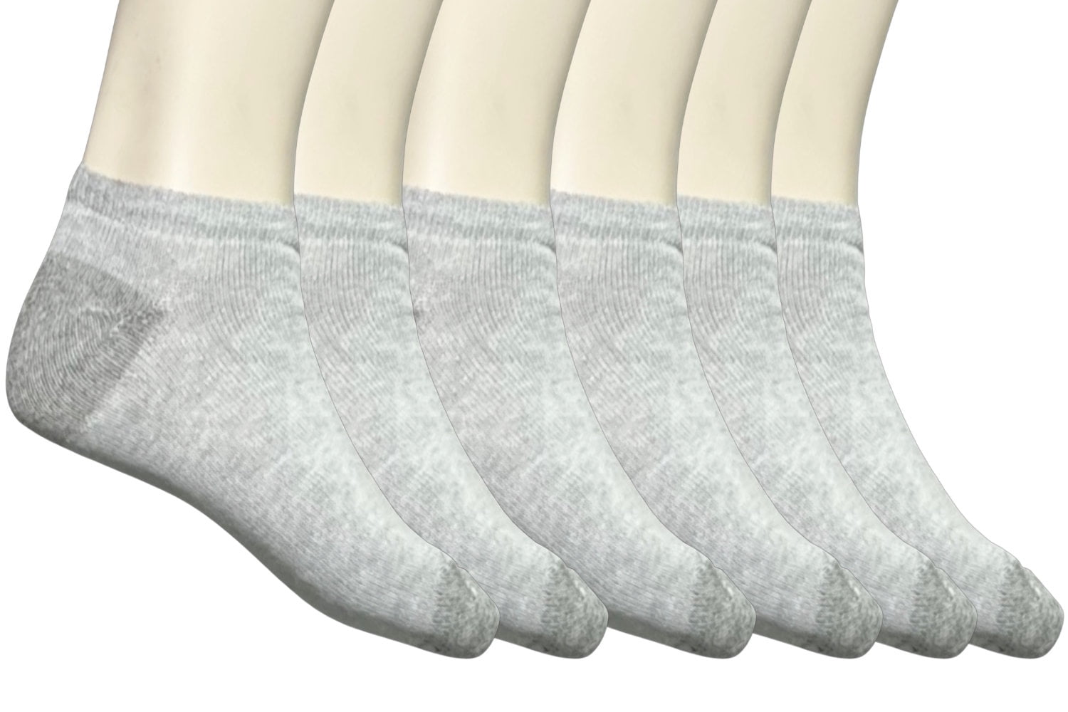 Fruit of The Loom Value Pack Gray Low Cut Socks - 6 Pairs, Size 6-12 ...