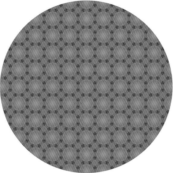Ahgly Company Machine Washable Indoor Round Transitional Grey Gray Area Rugs, 4' Round